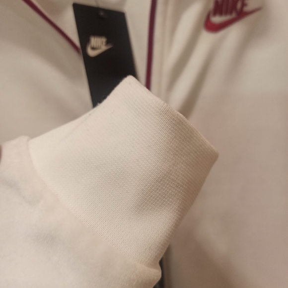 Nike Full Zip Womens Track Jacket medium White Velour Velvet Y2K - Picture 9 of 16